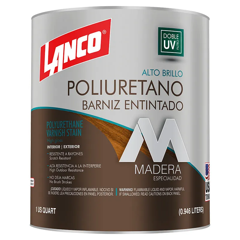 Barniz poliuretano roble oscuro brillante 1/4 gal Lanco