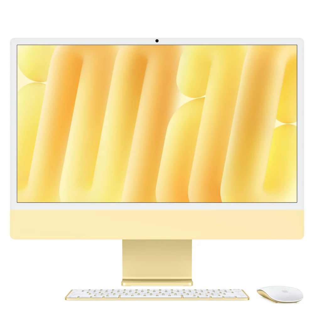 iMac con pantalla Retina 4,5K de 24 pulgadas: Chip M4 de Apple con CPU de 10 núcleos y GPU de 10 núcleos, 256 GB SSD - Amarillo