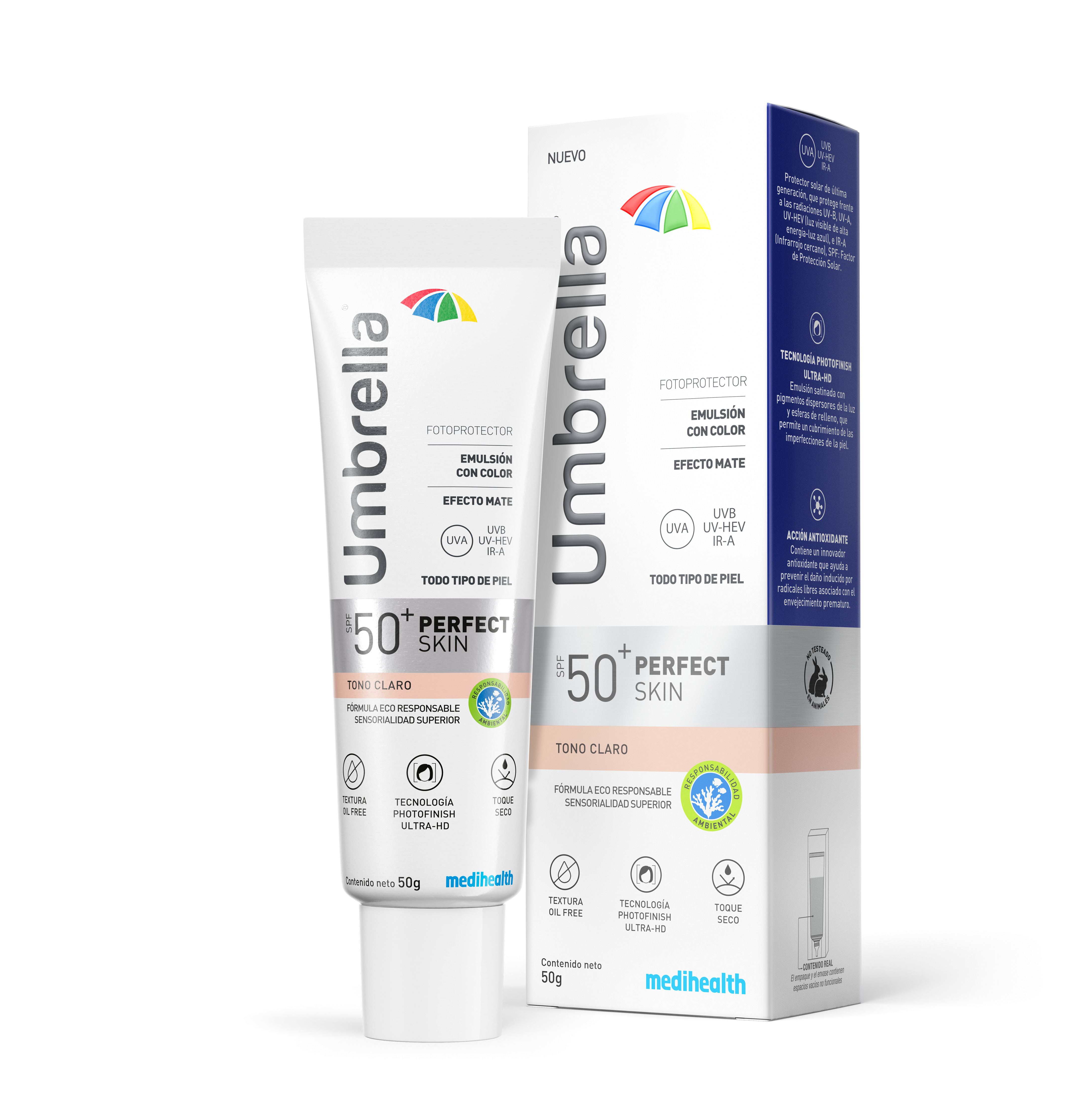 Umbrella Perfect Skin FPS50+ tono claro 50g