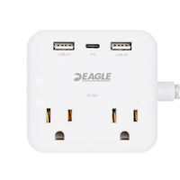 Regleta Protectora 2 Enchufe 2 Usb 1 Usb-C Eagle
