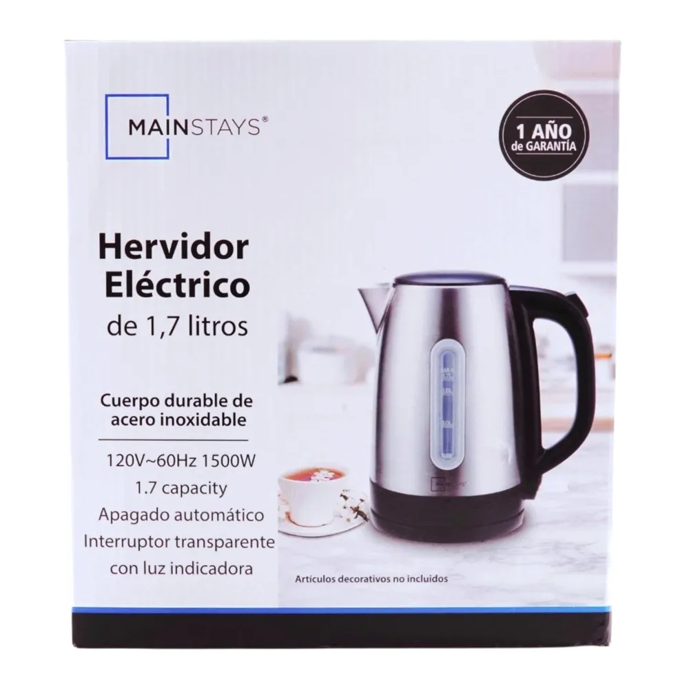 Hervidor Mainstays de acero inoxidable capacidad de 1.7 L