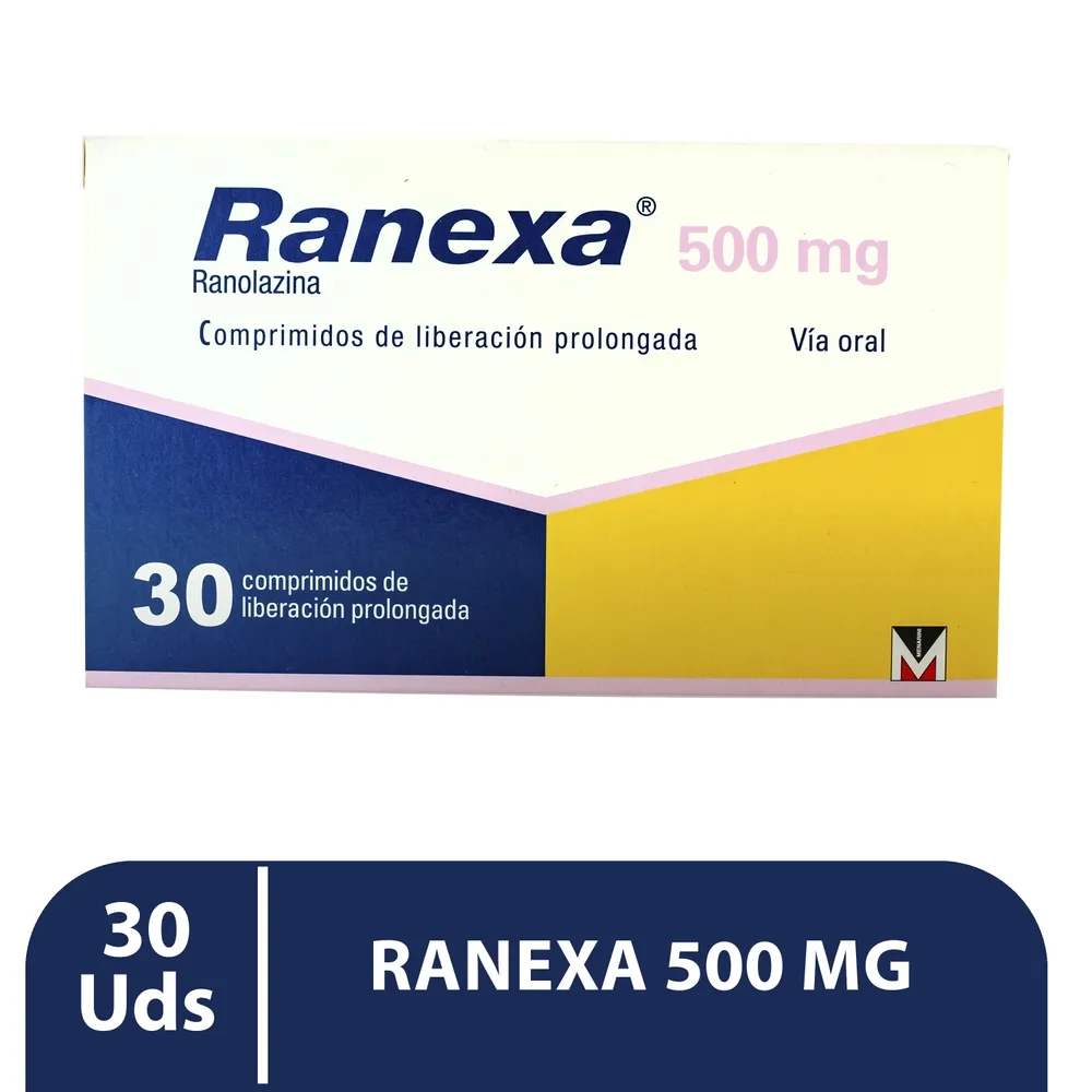 Ranexa 500 mg caja 30 comprimidos