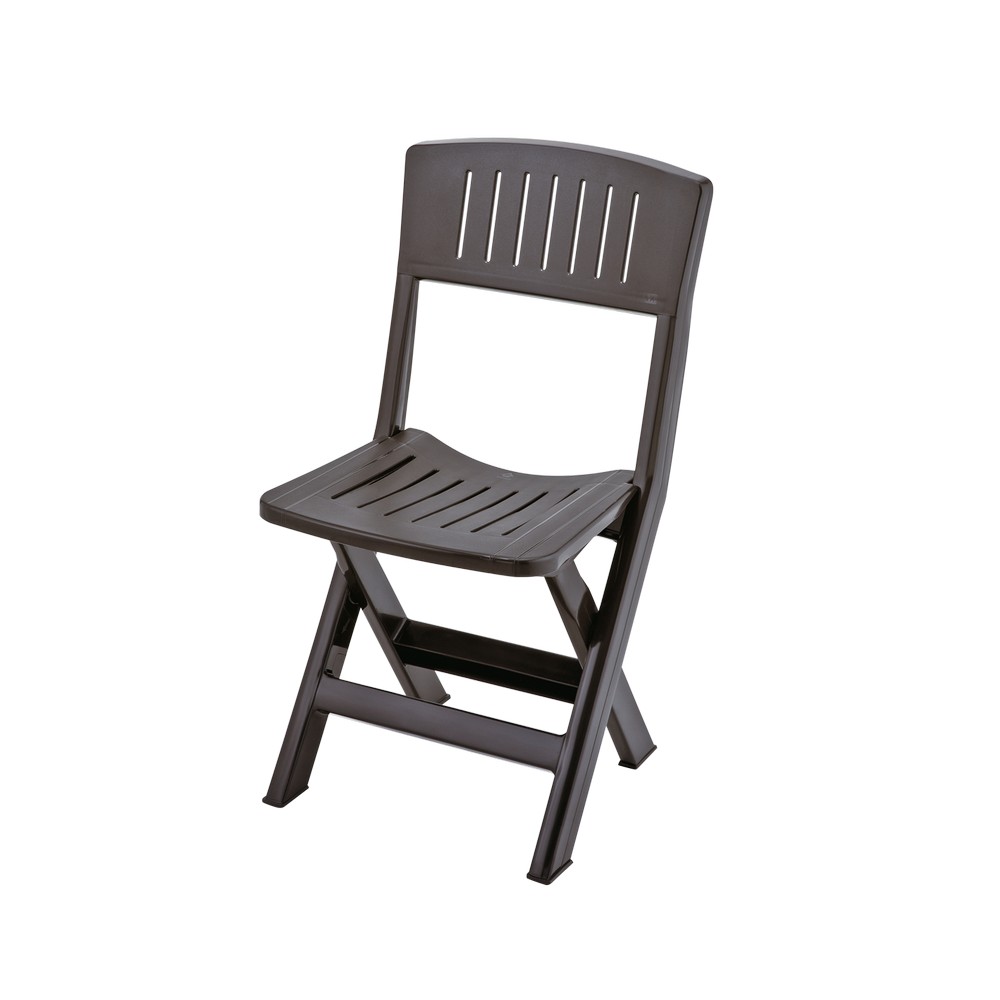 Silla plastica plegable cafe wengue