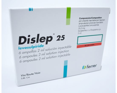 Dislep 25, solucion inyectable, 1 de 6 ampollas, 2 ml