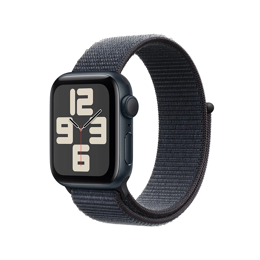 Apple Watch SE GPS • Caja de aluminio color medianoche de 40 mm • Correa loop deportiva color tinta