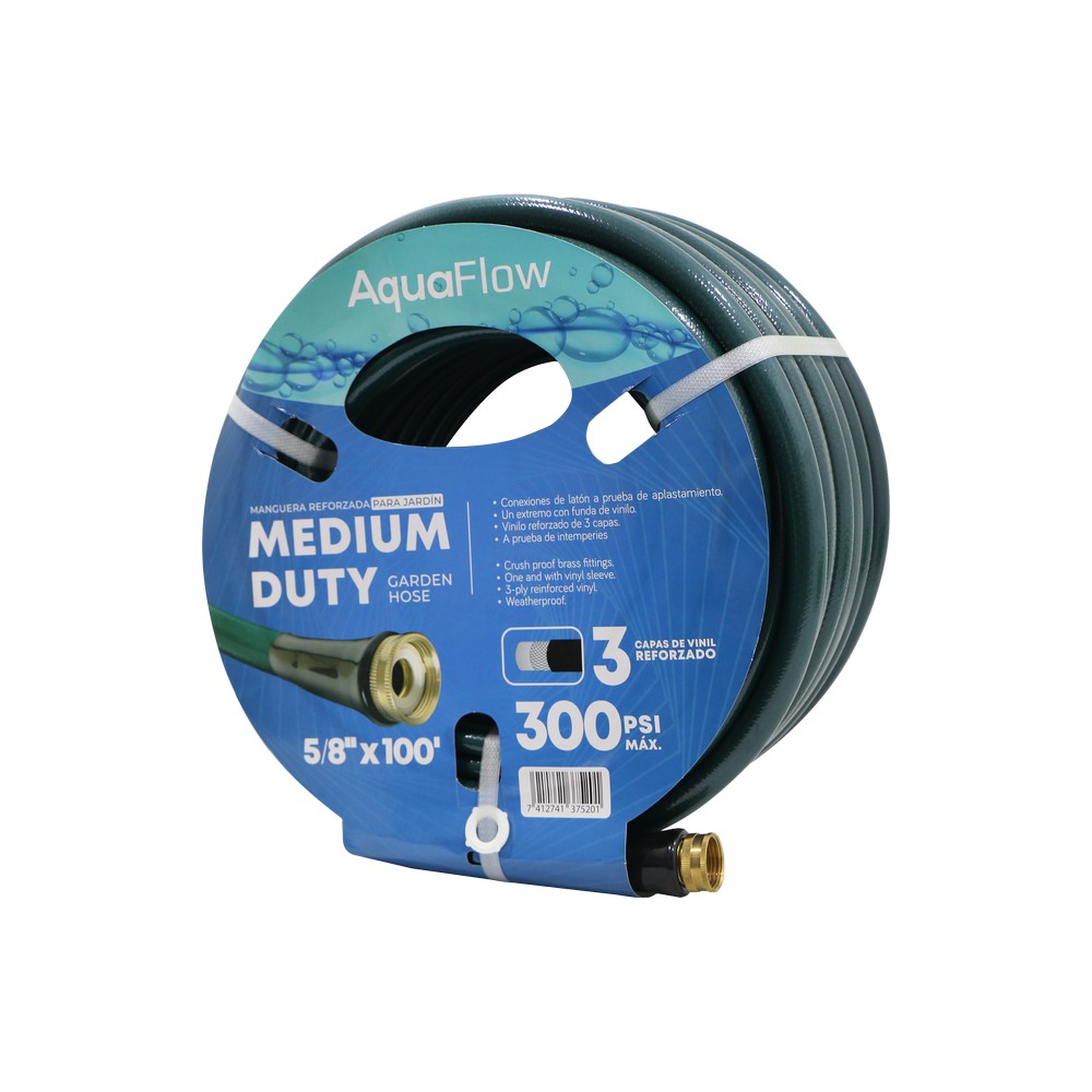 Manguera reforzada 5-8 pulg x100 pies para jardin