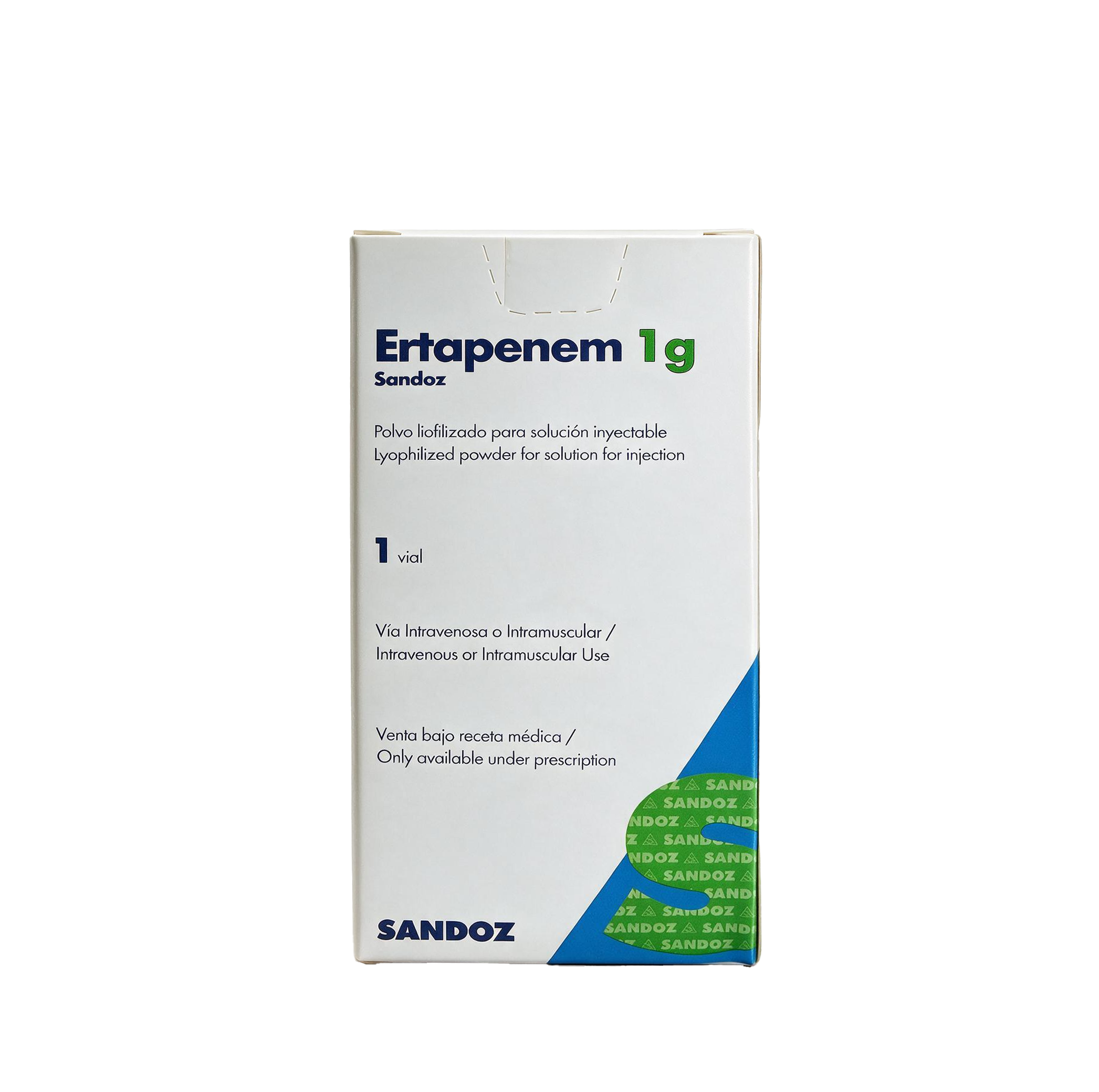 Ertapenem 1 gramo polvo x1 vial