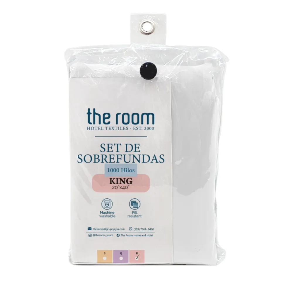 Set De Sobrefunda de Almohada THEROOM King 1000H hilos Blanco