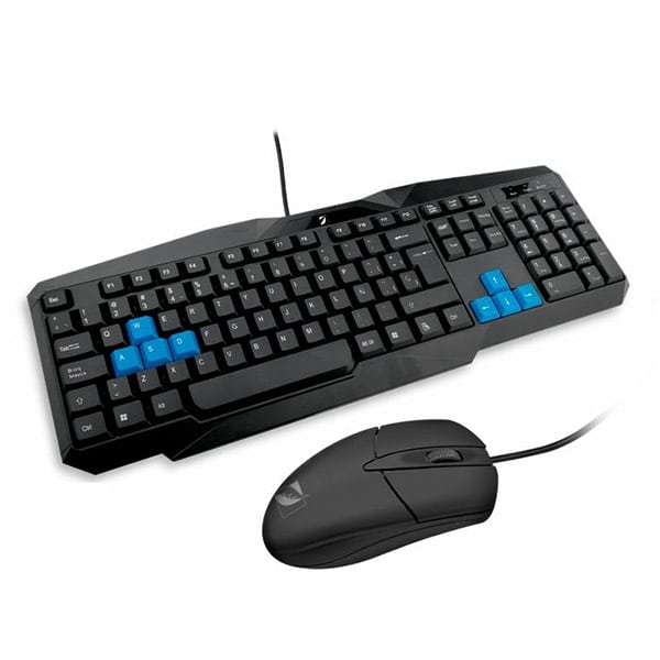 Green Leaf Teclado/mouse alámbrico negro/azul