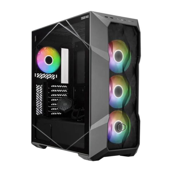Case Cooler Master Gaming RGB Mid Tower TD500 Max Ventiladores 4 de 120MM con Fuente de Poder Incluida – Negro