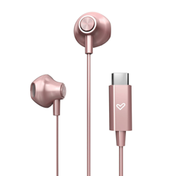 Audífonos Energy Alámbricos EasyPods Tipo C, Color Rosa Gold