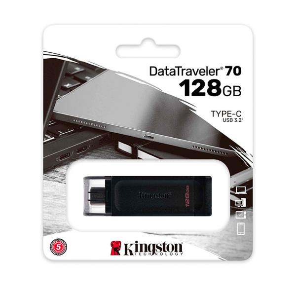 Memoria USB 128GB Kingston Data Traveler 70 3.2 GEN 1 USB-C – Negro