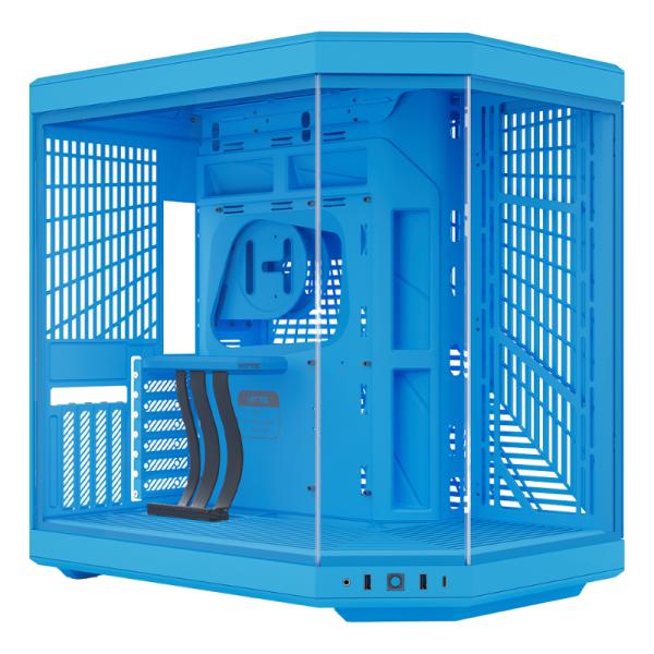 Case Hyte Gaming Mid Tower Y70 sin Ventilación Incluida con Vidrio Frontal y Lateral – Azul