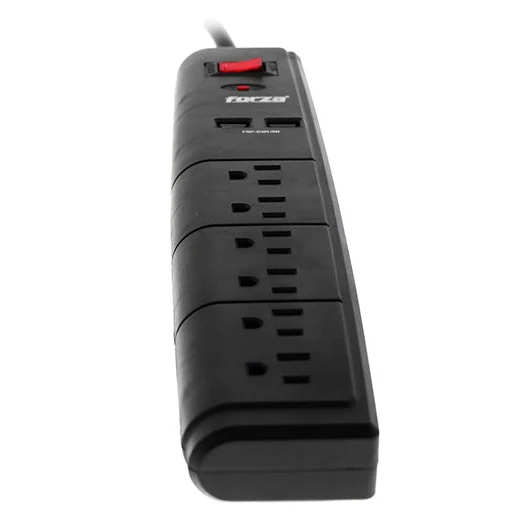 Protector de Voltaje Forza FSP-612USB | 110/220V | 6 tomacorrientes | 2 puertos USB