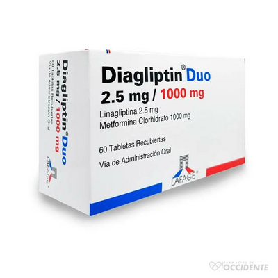 Diagliptin Duo 2.5/1000 mg 60 Tabletas