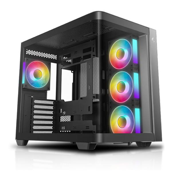 Case Deepcool Mid Tower CG530U 4F Ventiladores 4 de 120MM con Panel Lateral y Frontal – Negro
