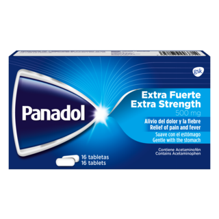 Panadol extra fuerte caja 16 tabletas