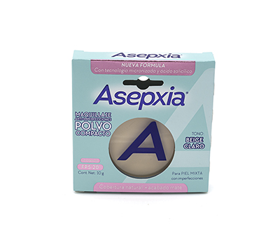 Asepxia Maquillaje Polvo Beige Claro 10g