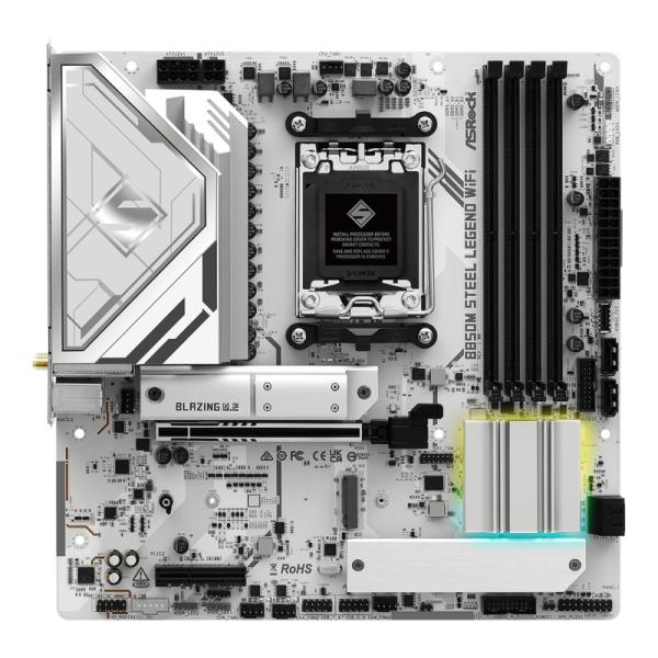 Tarjeta Madre Asrock B850M Steel Legend AM5 Micro ATX DDR5 WiFi – Blanco