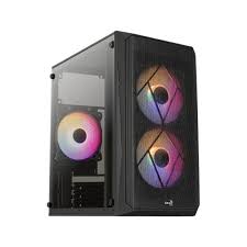 CASE GAMING AEROCOOL CS-107-A-BK-V2 NEGRO MINI TOWER +VIDRIO TEMPERADO+USB3.0 x 1 | USB2.0 x 1 | HD AUDIO & MIC+ABANICO CS-107-A-BK-V2