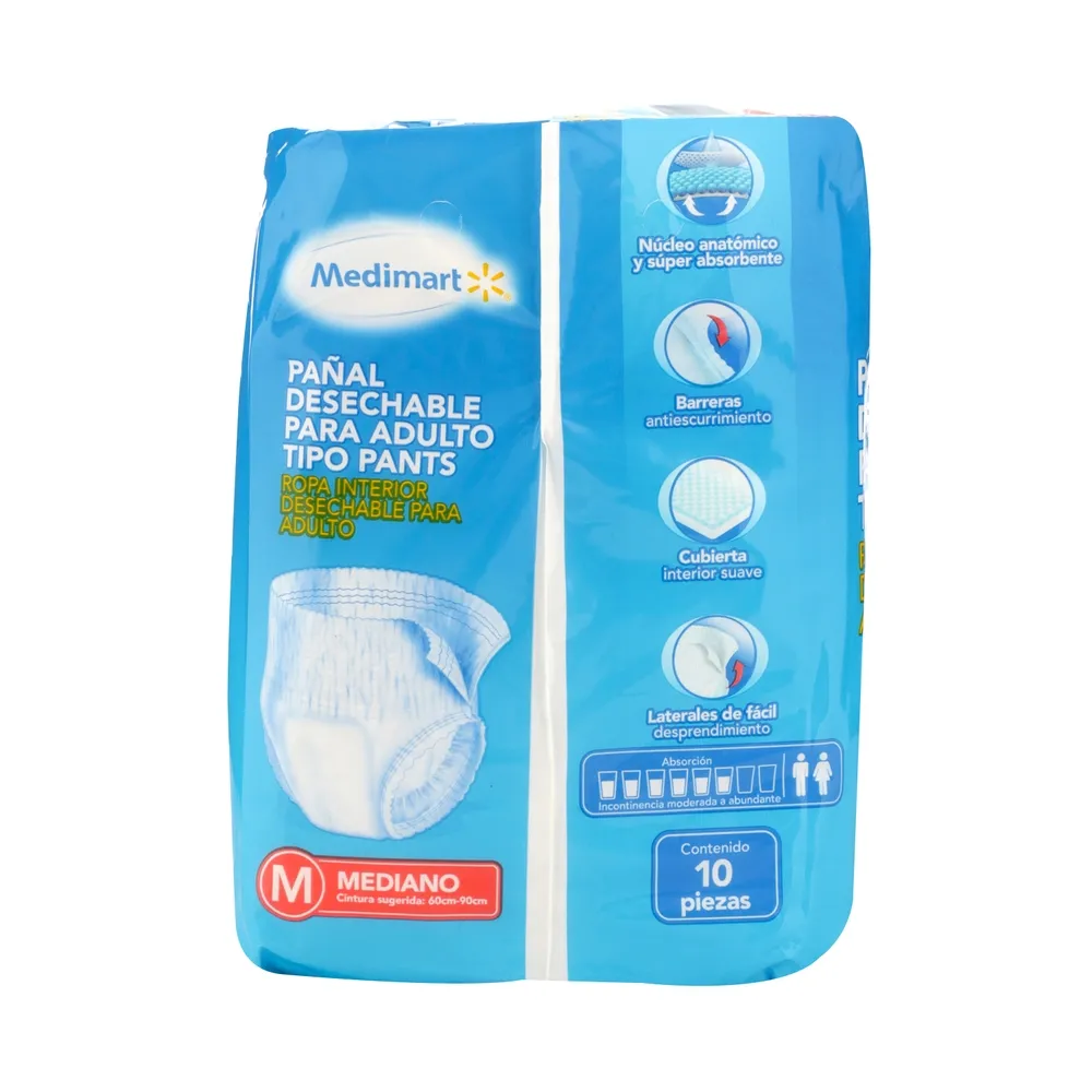 Pañal para adulto Medimart pants talla M - 10 Uds