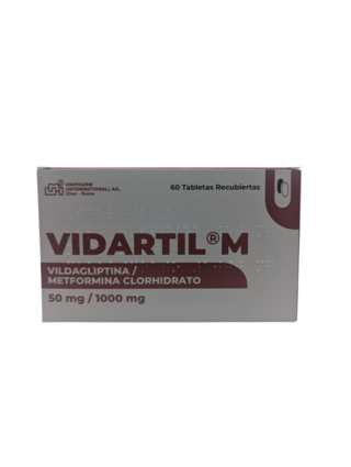 Vidartil M, 50 mg/1000 mg, 60 tabletas recubiertas