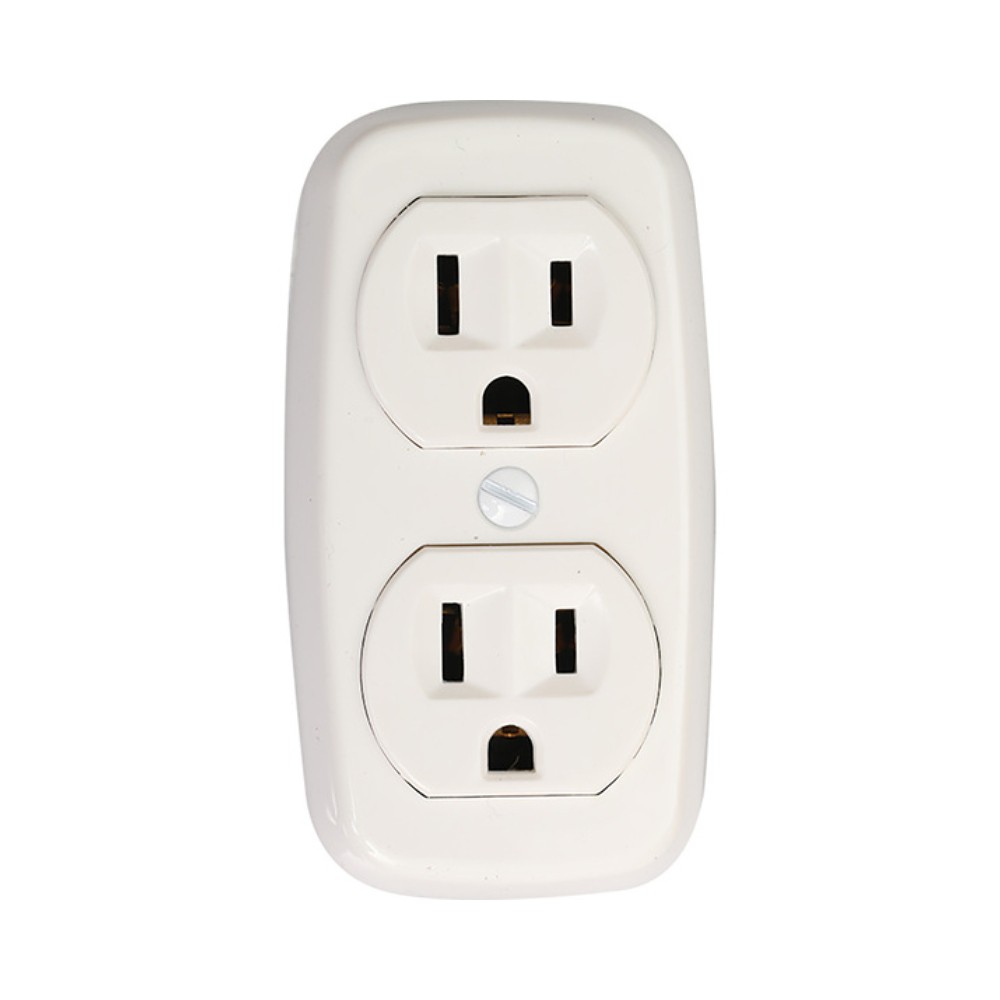 Tomacorriente polarizado superficial 15a 125v blanco eagle 78w