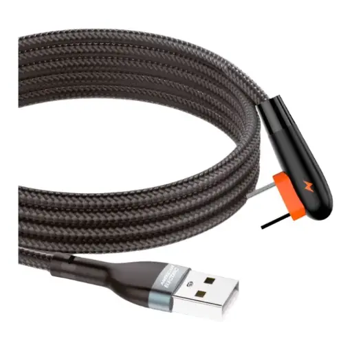 Cable USB-A a USB-C American Electric 2mts 90° Carga Rápida Negro JF-LS562-C