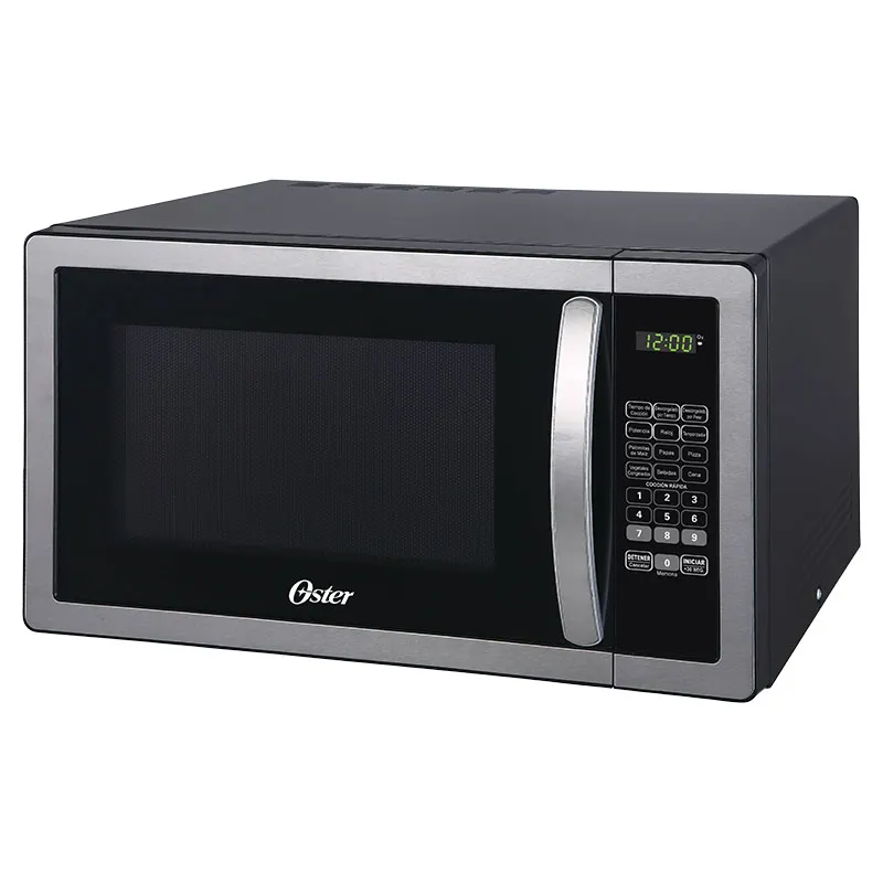 Horno microondas negro 30 litros 1,1 pies con panel digital de acero inoxidable Oster