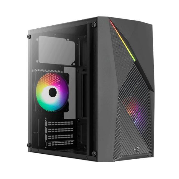 Case Aerocool Gaming RGB Raider Mini-G-BK-V2 Ventiladores 2 de 120MM con Vidrio Lateral – Negro