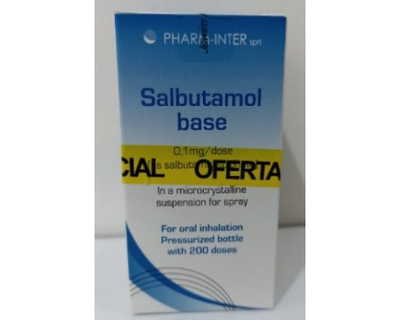 Salbutamol Base, 0.1 mg/dosis, Suspensión en Spray, 200 dosis