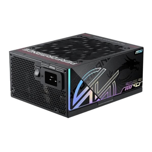 Fuente de Poder MSI MPG AI1600TS PCIE5 1600W 80 Plus Titanium Modular ATX – Negro
