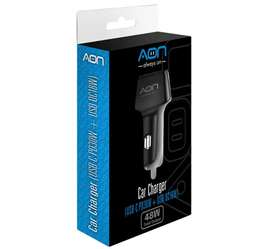 Cargador AON para Carro USB-C y USB – AO-CR-1005