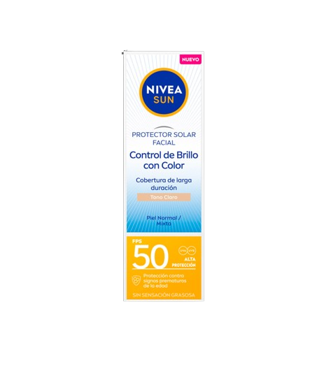NIVEA SUN Control de Brillo Tono claro FPS50+ efecto matificante 50ML