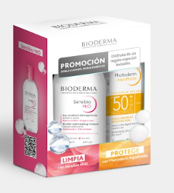 BIODERMA SENSIBIO H2O SOLUCION 250 ML + PHOTODERM AQUAFLUIDE INVISIBLE SPF-50+ FLUIDO 40 ML