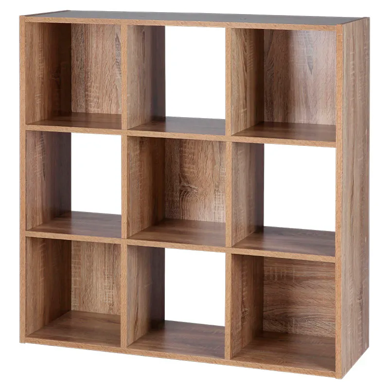 Organizador cubos 9 compartimientos melamina roble 91 x 91 x 29.5 cm
