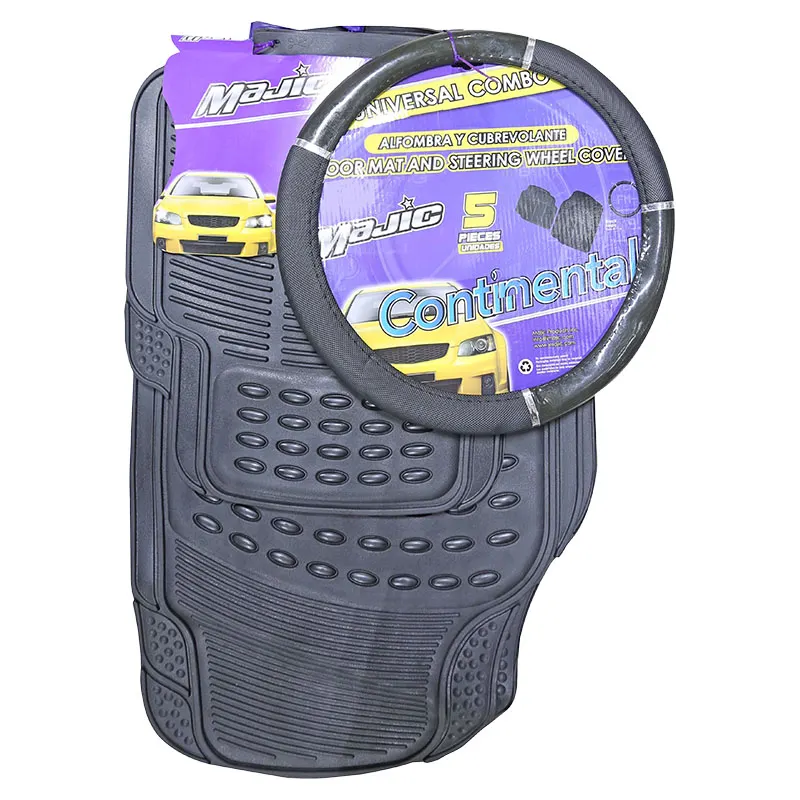 Kit cubrevolante y alfombra negro majic