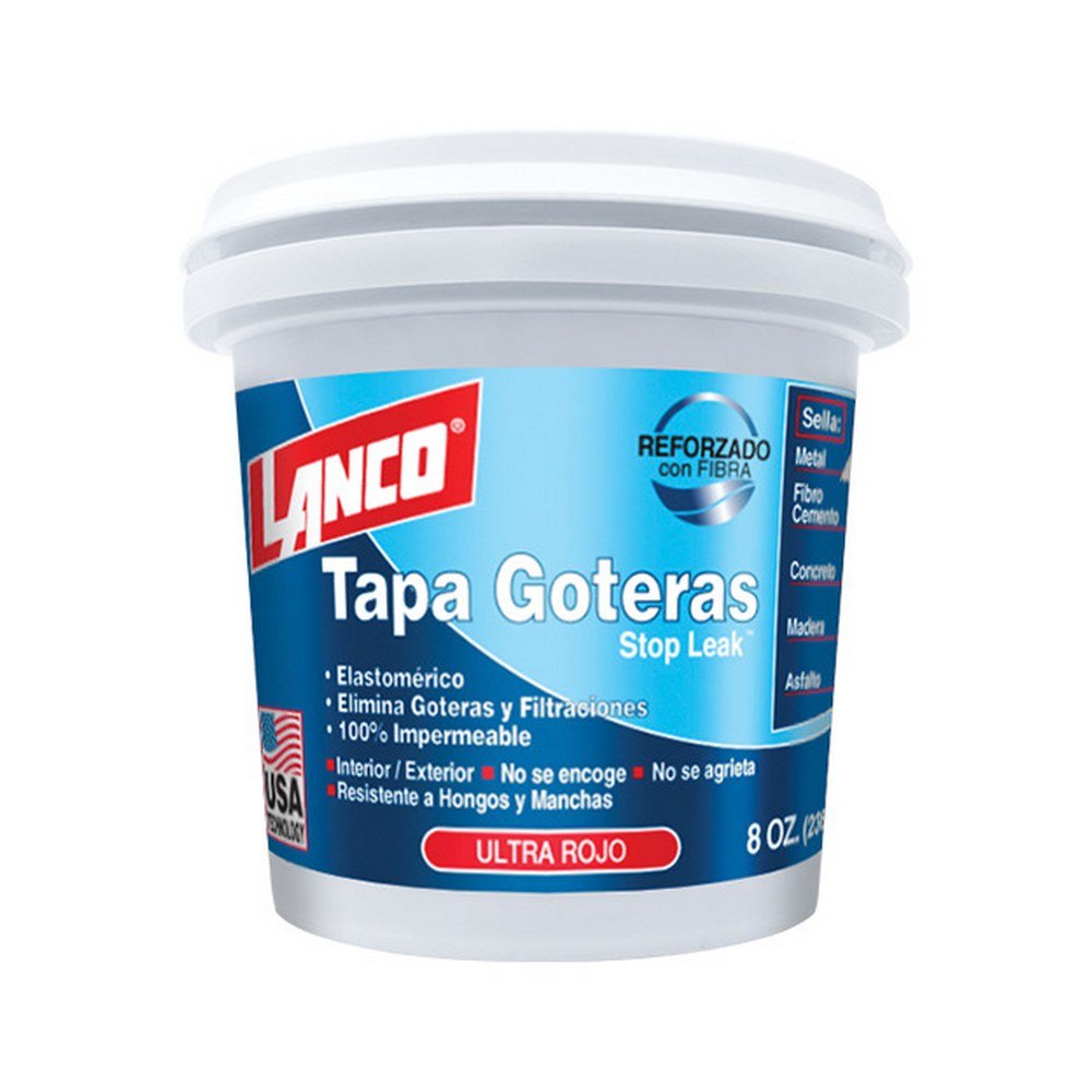 Masilla acrílica tapagoteras rojo liso 236 ml (8 oz)