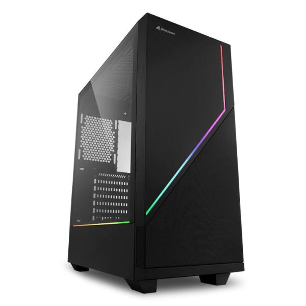 Case Sharkoon Gaming RGB Mid Tower Flow Ventilador 1 de 120MM con Vidrio Lateral y Malla – Negro