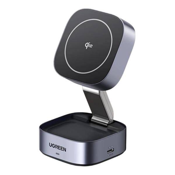 Cargador Inalámbrico 2 EN 1, UGREEN W702 15W, Magnético y Plega