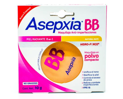Asepxia Polvo Compacto Tono Beige Claro FPS 20 10g