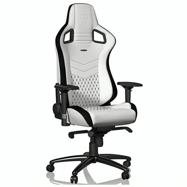 Silla Ergonómica Noblechairs Gaming Epic Cuero Sintético – Blanco