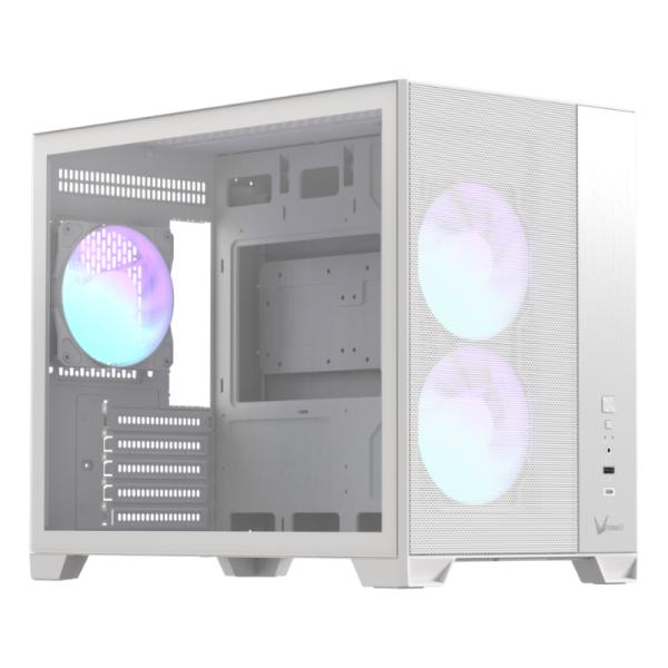 Case RGB formula v air mesh G6 Plus white ar mid tower 3X120MM panel frontal de acero/plastico sin fuente de poder 4711401667339