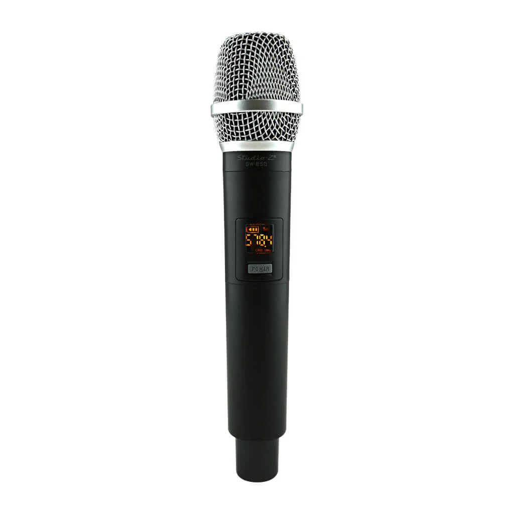 STUDIO Z Micrófono Inalámbrico de Mano Negro UHF MINI RECEPTOR RECARGABLE GW-850