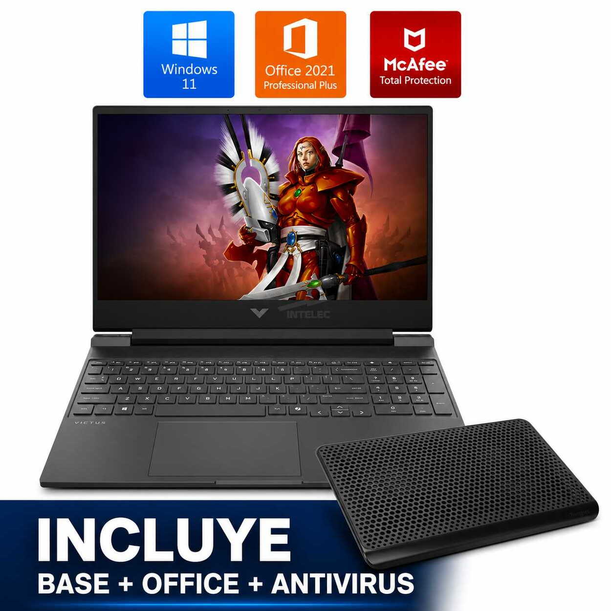 COMBO LAPTOP HP VICTUS 15-FB3093DX R7-7445HS – 16GB – 512GB-SSD – RTX-4050 – 15.6″ – W11