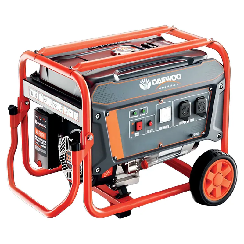Generador eléctrico 4 tiempos a gasolina 3.200 W doble voltaje 110 y 220 Daewoo