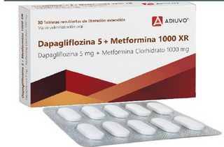 Dapagliflozina+Metformina Adiuvo 5 mg/1000 mg XR 30 tabletas