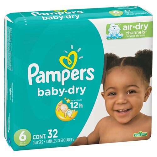 PAMPERS BABY DRY MEGA #6 32UN /2