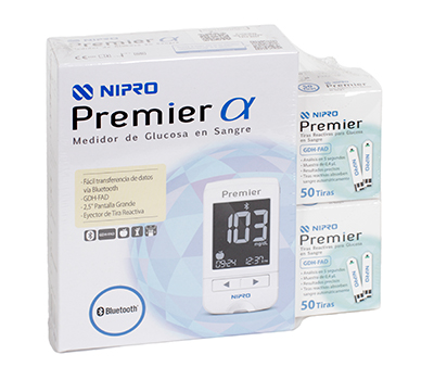 NIPRO GLUCÓMETRO PREMIER+ TIRAS NIPRO PREMIER x50
