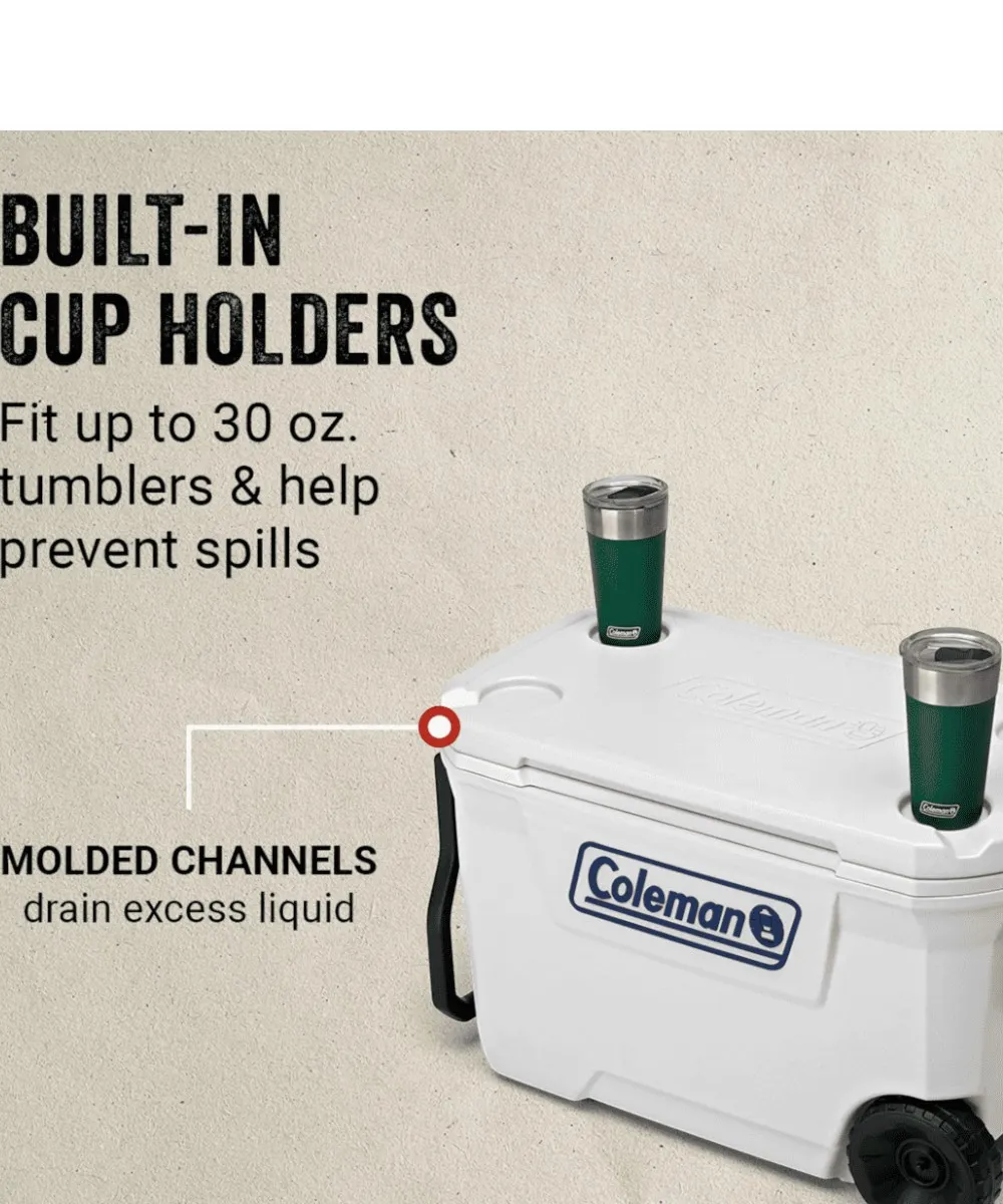 Hielera Coleman con ruedas serie Clásica 316 con revestimiento UV 62QT (58L)